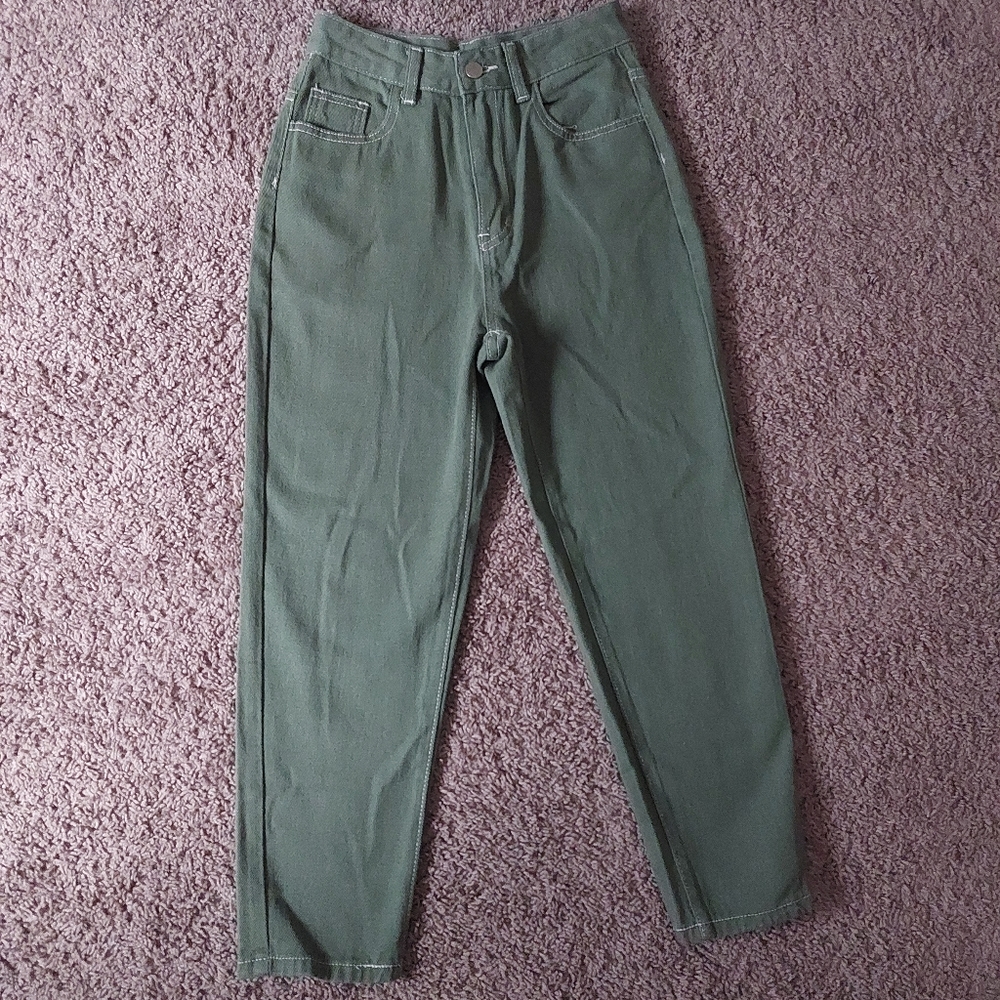 Shein petite Stitch Tapered Jeans